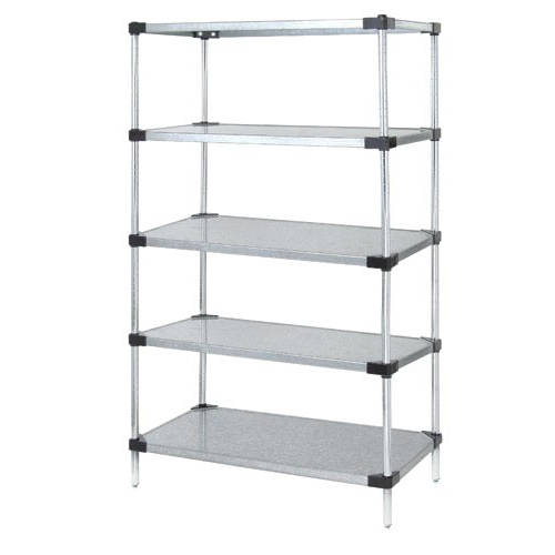 Quantum Galvanized Steel Solid Shelving Add-On Kits - 5 Shelves 86 Inch High