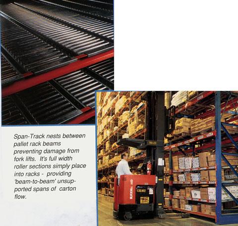 Span-Track at Large Grocery Wholesaler With Pallet Overstock Above