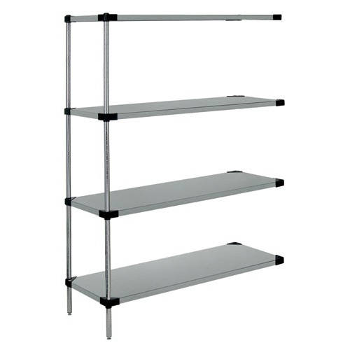 Quantum Stainless Steel Solid Shelving Add-On Kits - 4 Shelves 86 Inch High