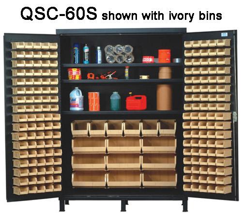 Quantum Super Wide Colossal Heavy Duty Cabinets QSC-60S with ivory bins