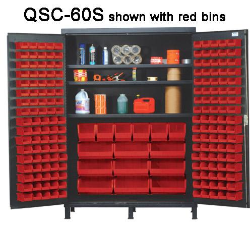 Quantum Super Wide Colossal Heavy Duty Cabinets QSC-60S with red bins