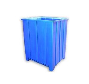 Seamless Plastic Nestable Tall Unique Style Pallet Containers - Tall Profile with Ribbing at Bottom