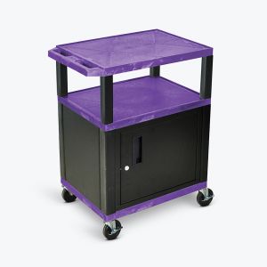 LUXOR 34" Purple Tuffy Utility Cart - Three Shelves